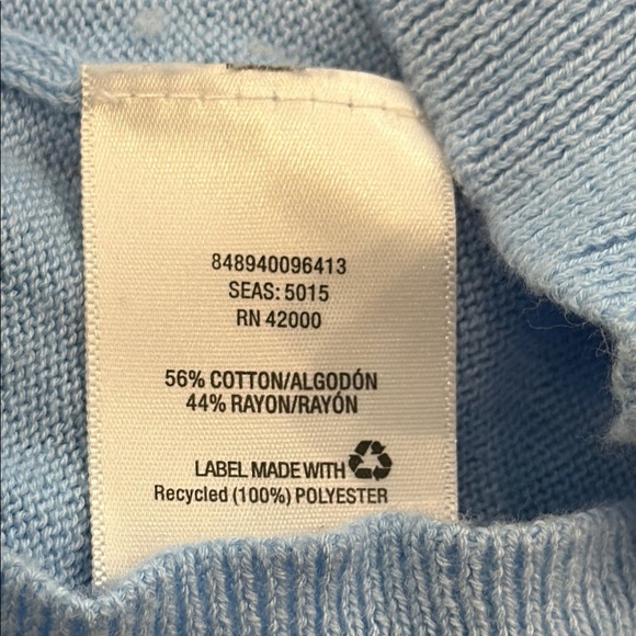 Basic Editions Light Blue Crew Neck Sweater - Picture 8 of 9